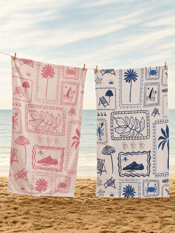 pretty two coastal beach towels