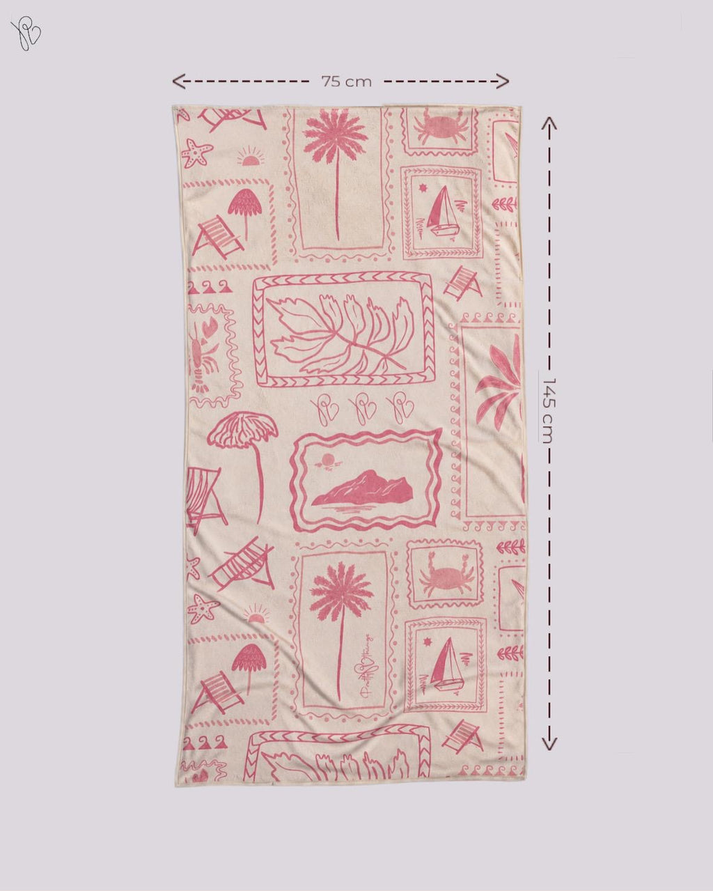pretty pink coastal beach towel