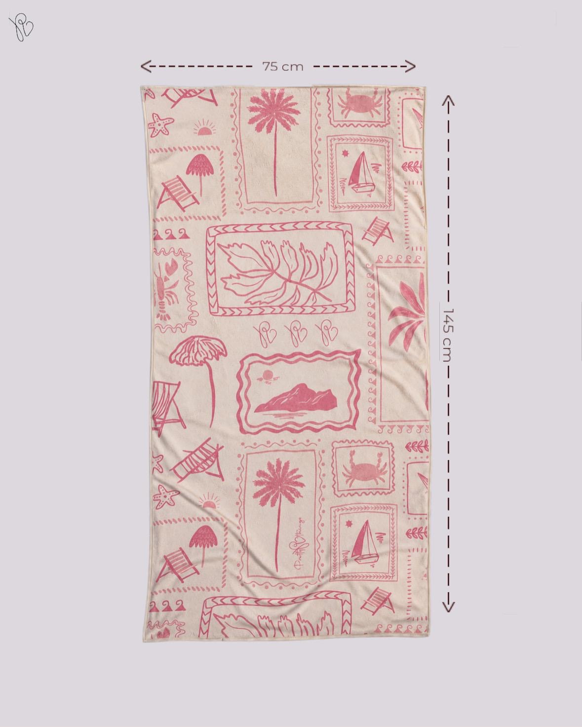 pretty pink coastal beach towel