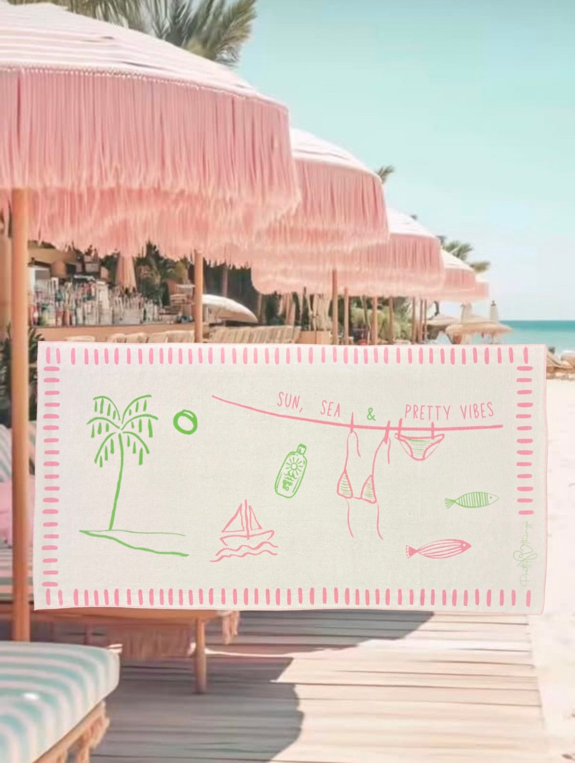 pretty vibes beach towel
