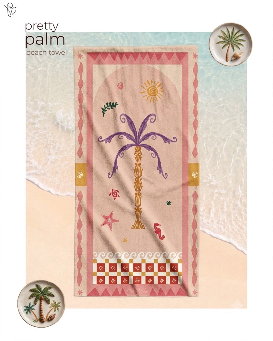 pretty palm beach towel
