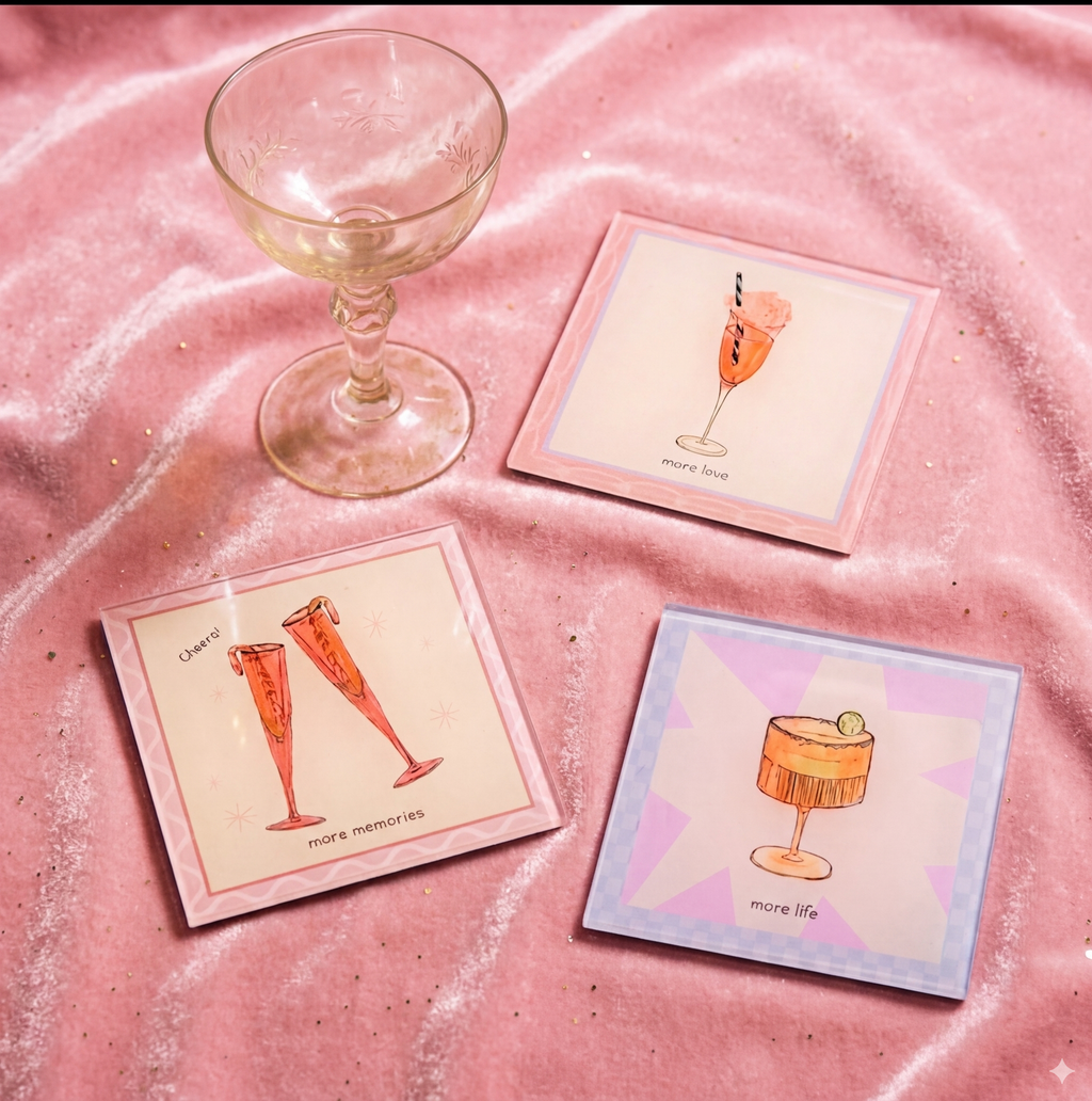pretty more coaster set