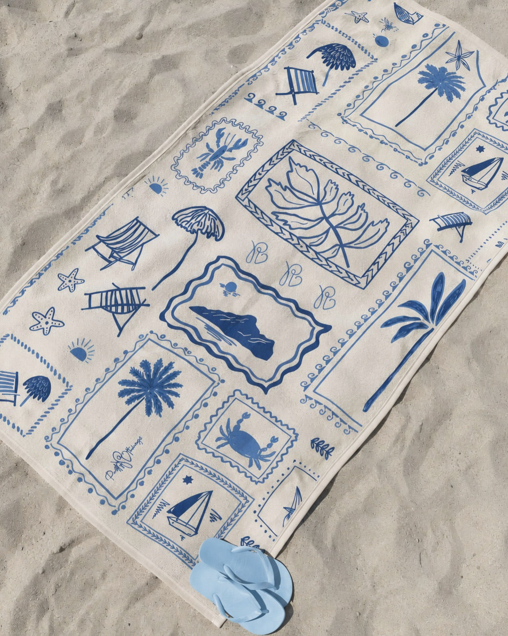 pretty coastal beach towel