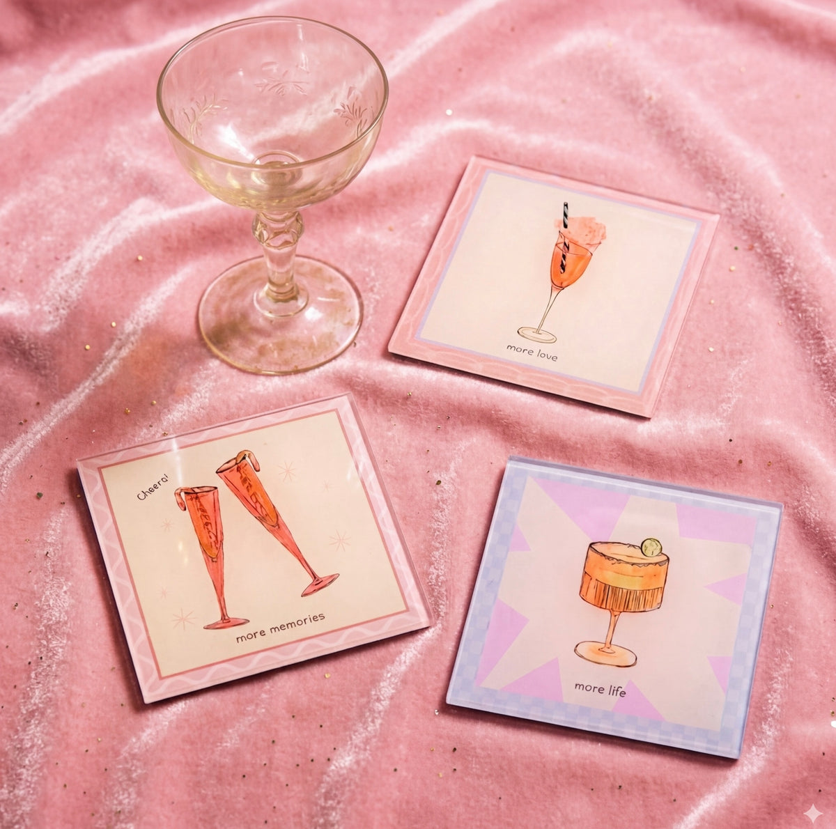 pretty more coaster set