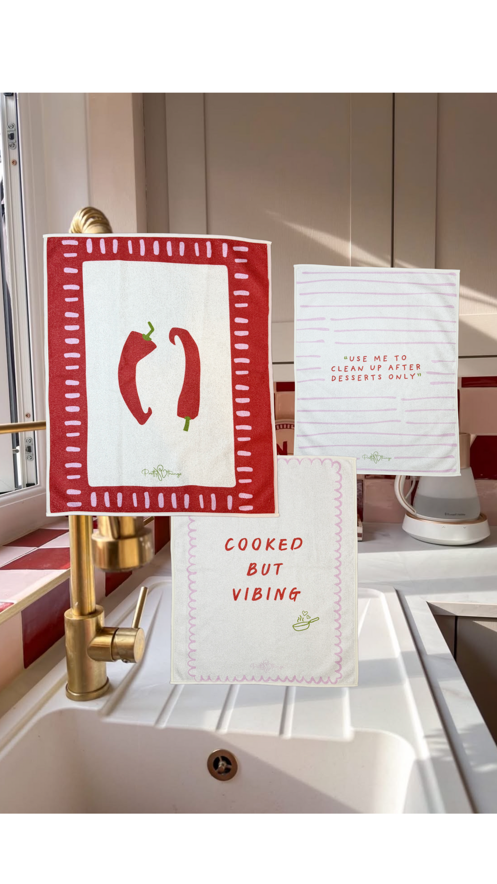 pretty cooked kitchen towel set