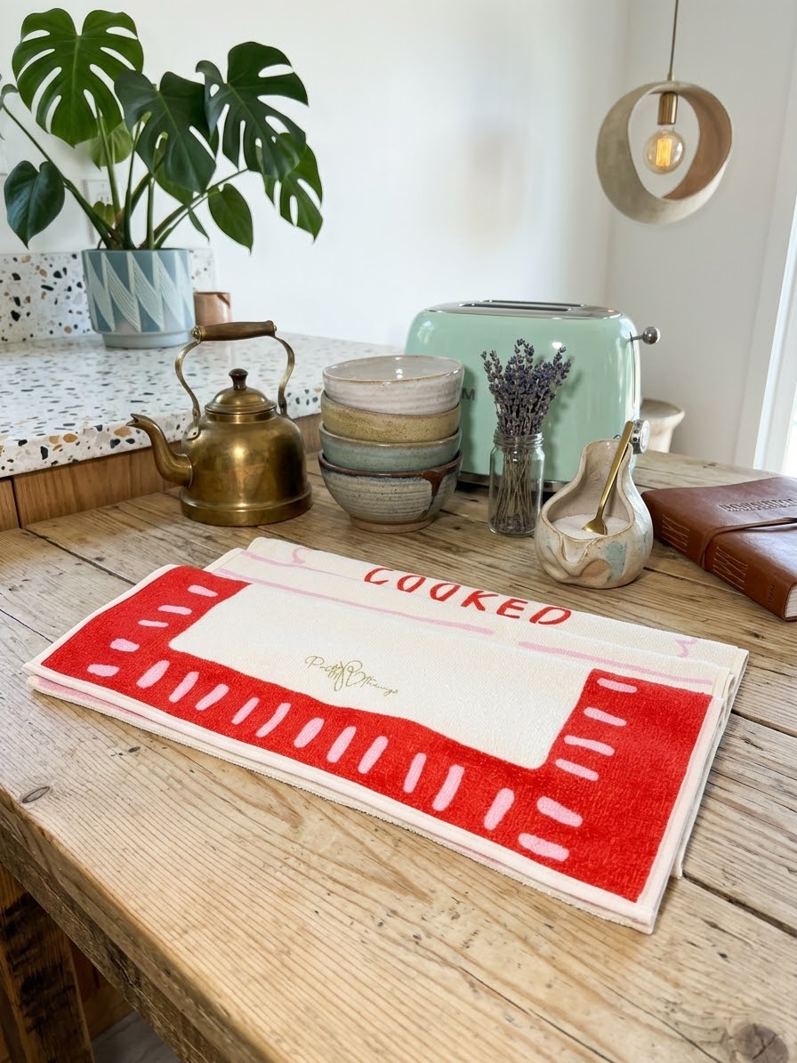 pretty cooked kitchen towel set