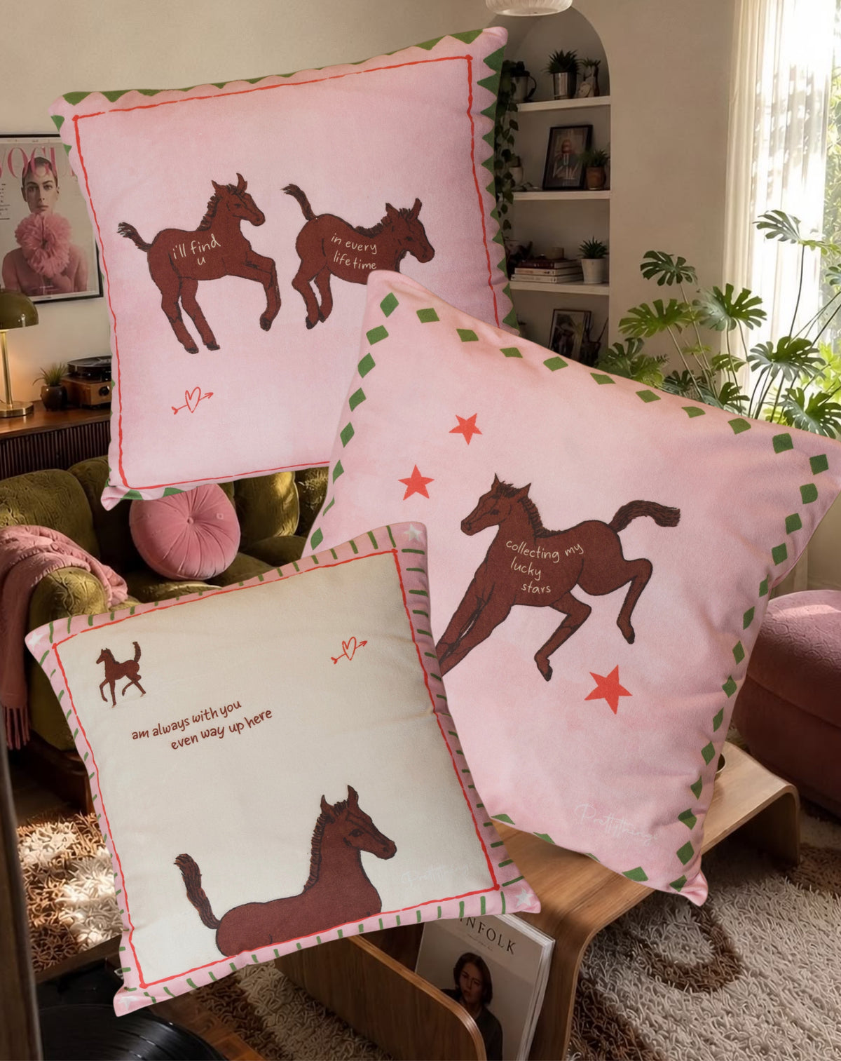 pretty horse cushion covers