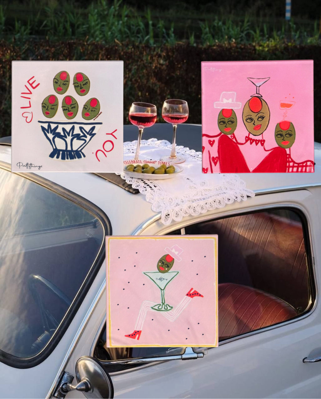 pretty olivia coaster set