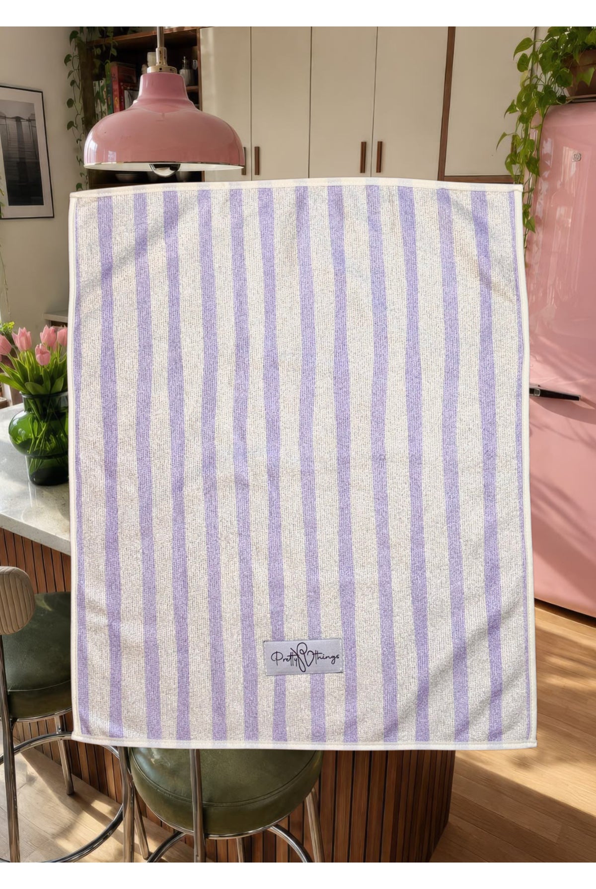 pretty striped kitchen towel set