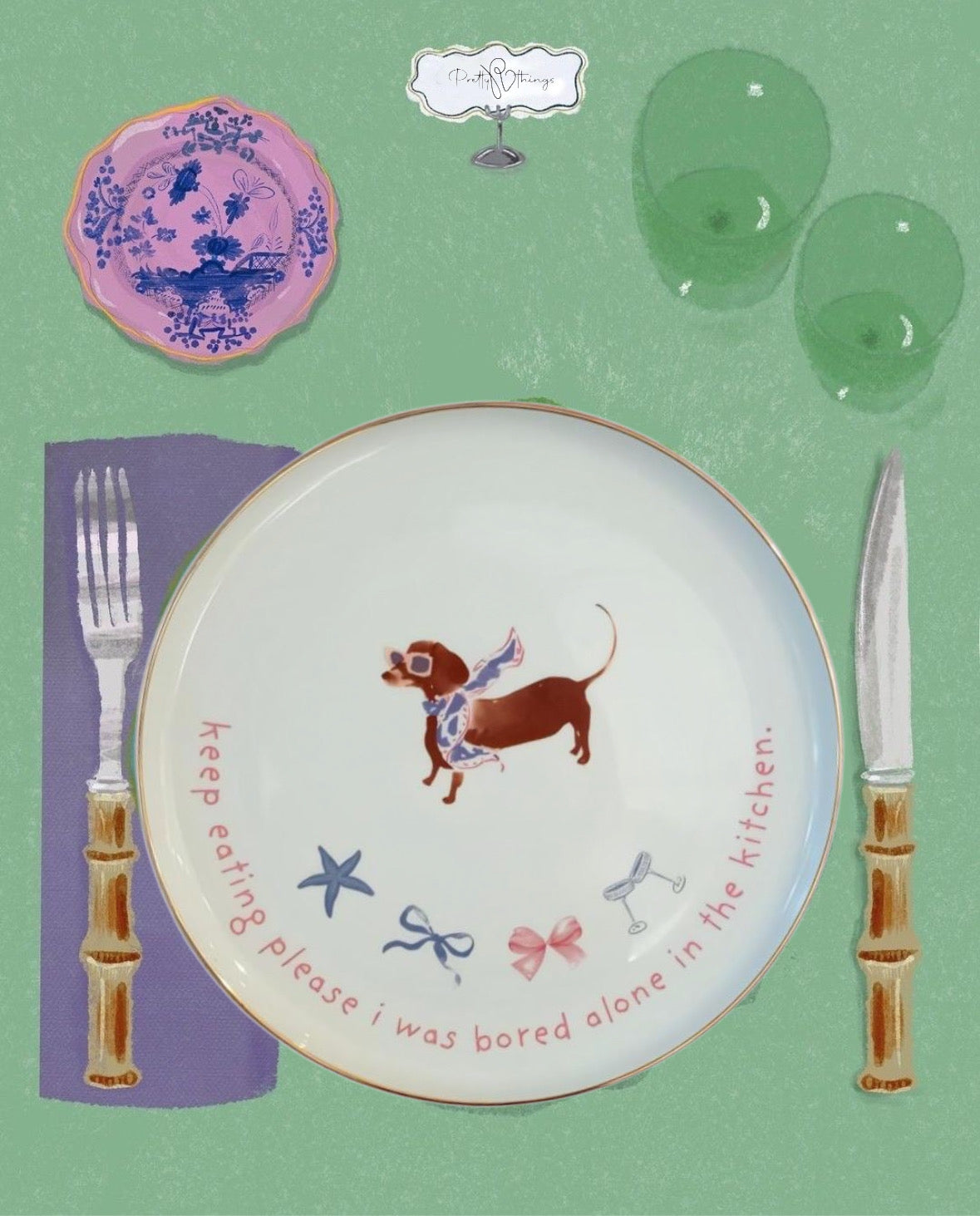 pretty bored pup plate