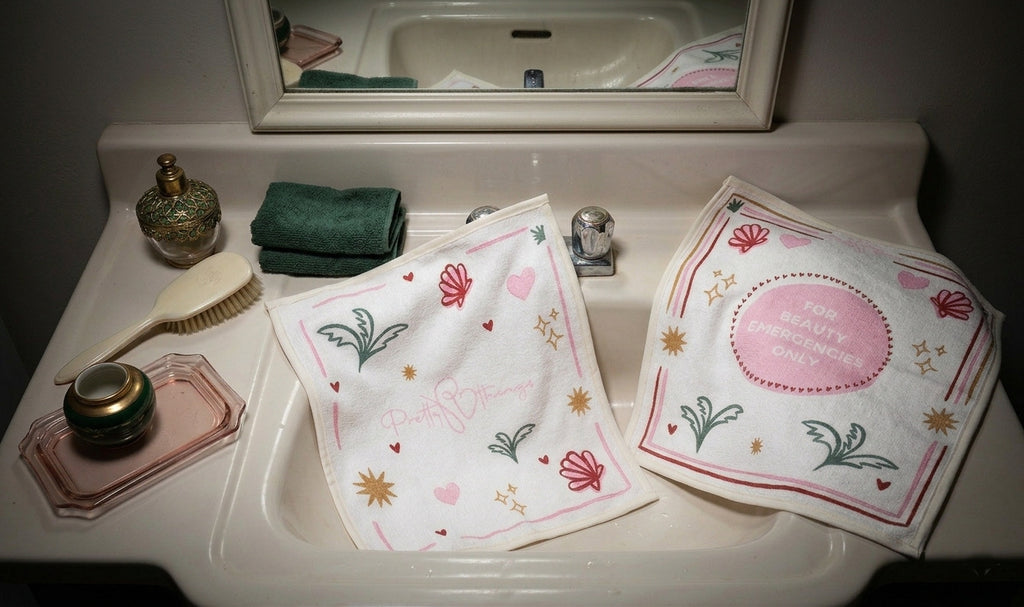 pretty emergency face towel set