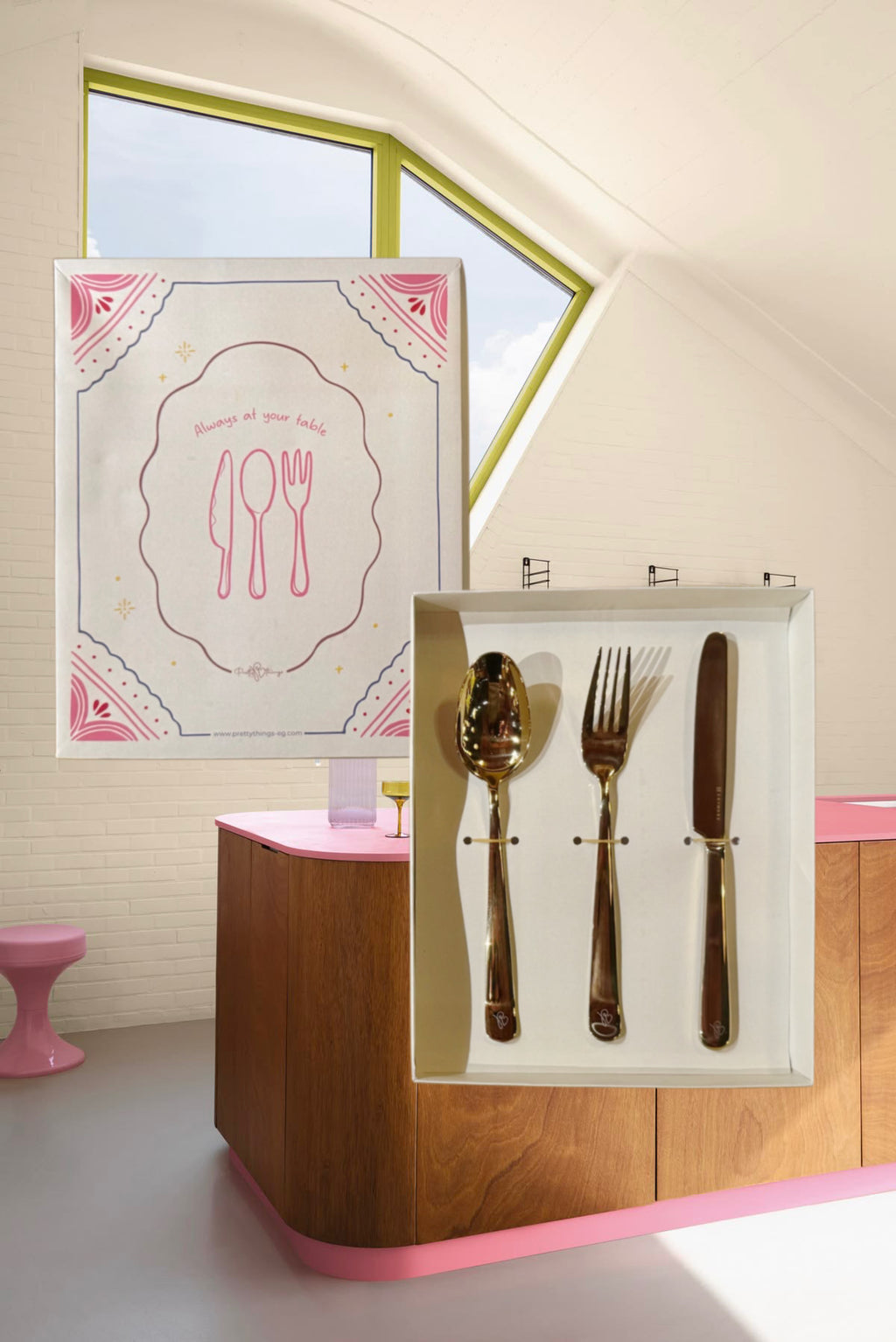 pretty gold cutlery set