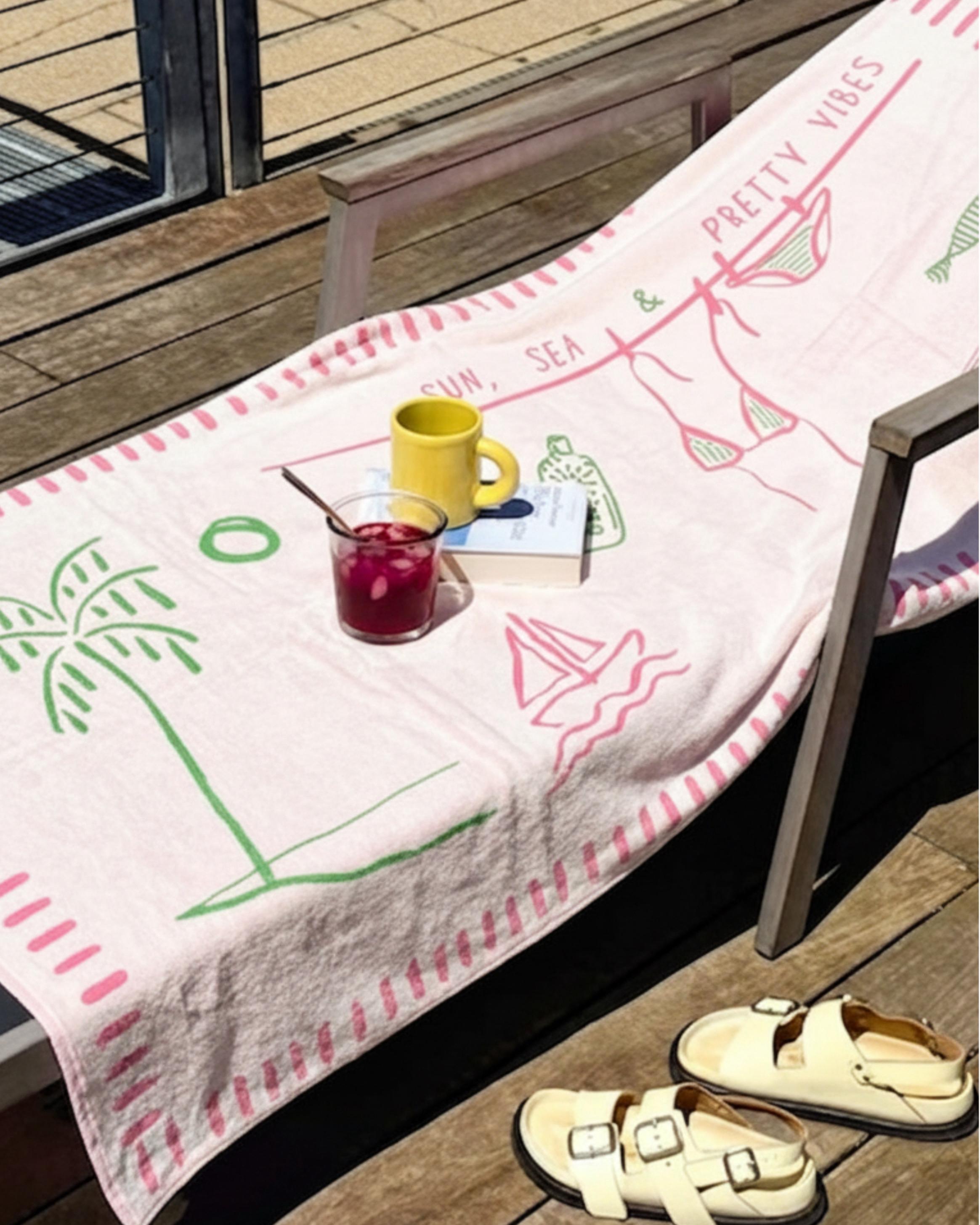 pretty vibes beach towel