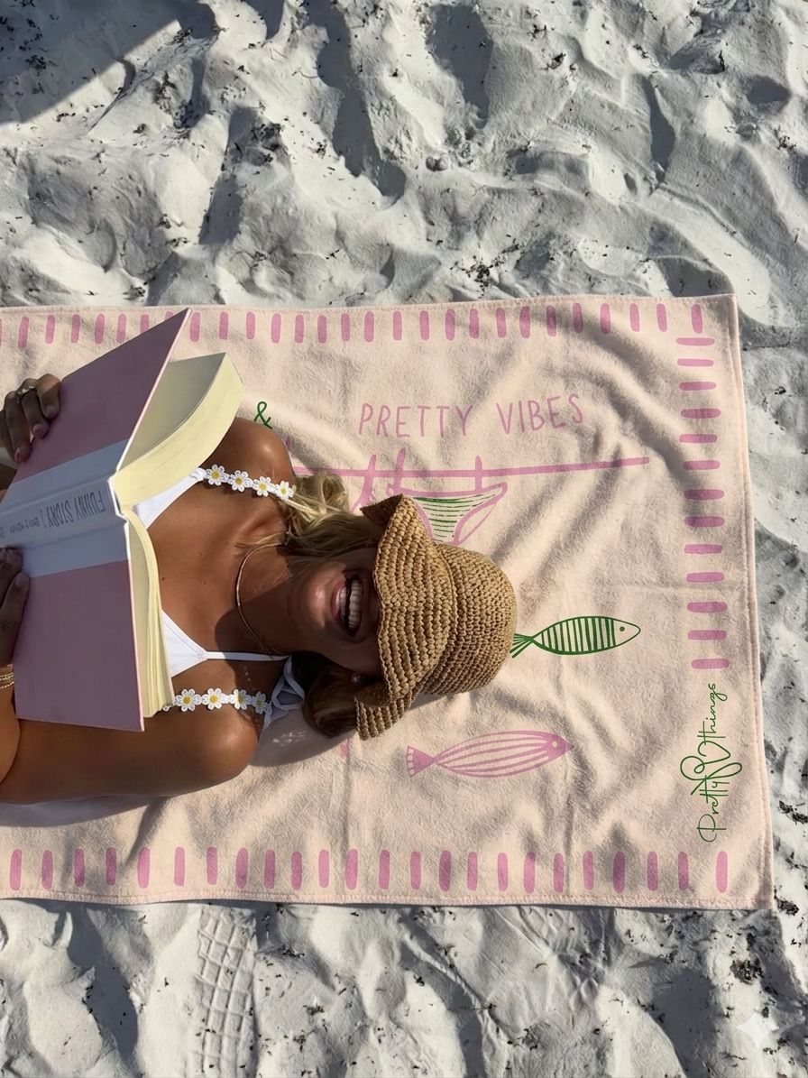 pretty vibes beach towel