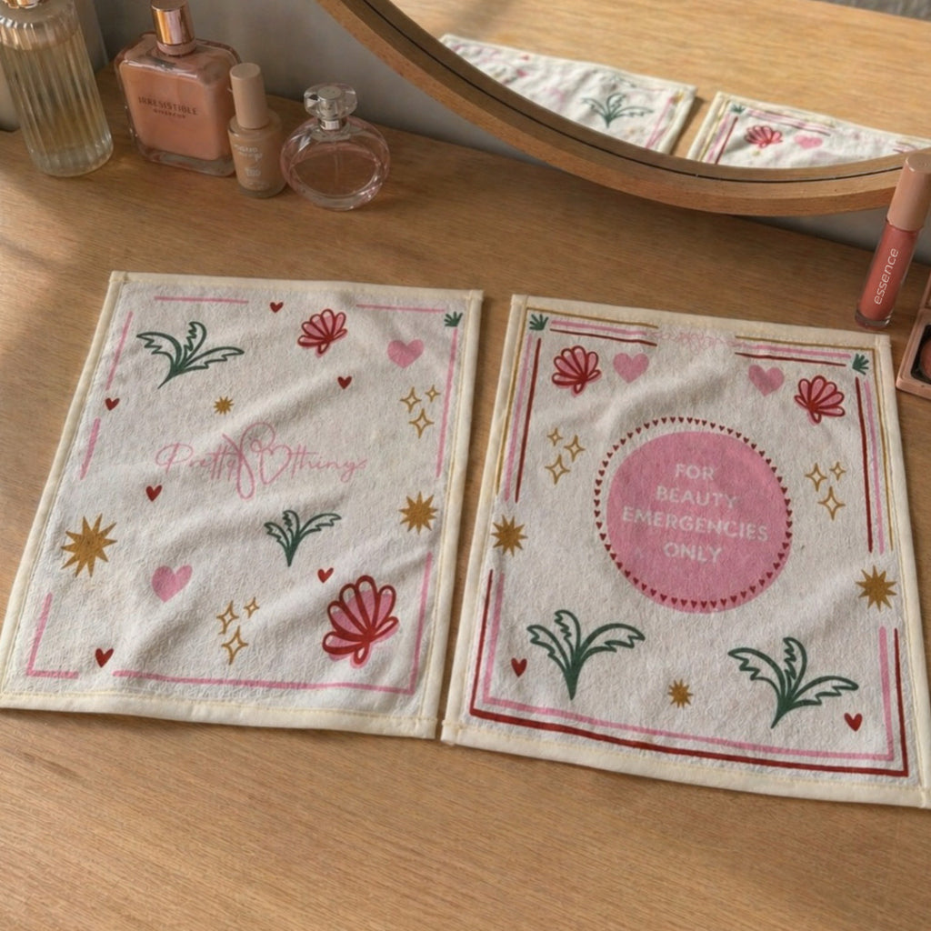 pretty emergency face towel set