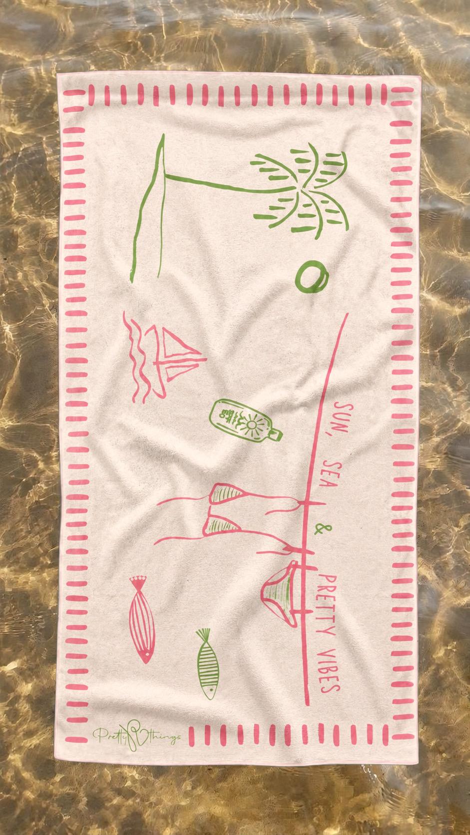 pretty vibes beach towel