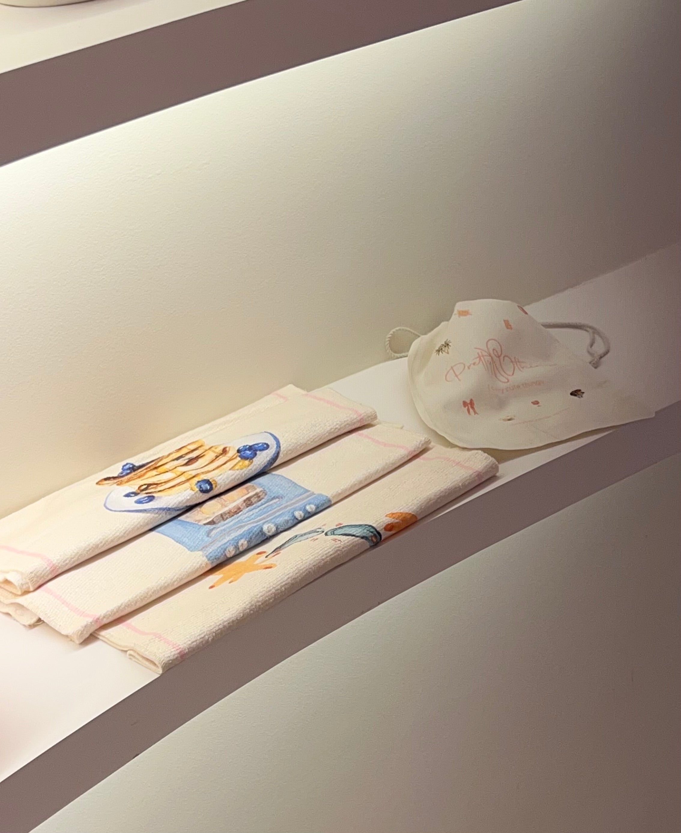 pretty blue kitchen towel set