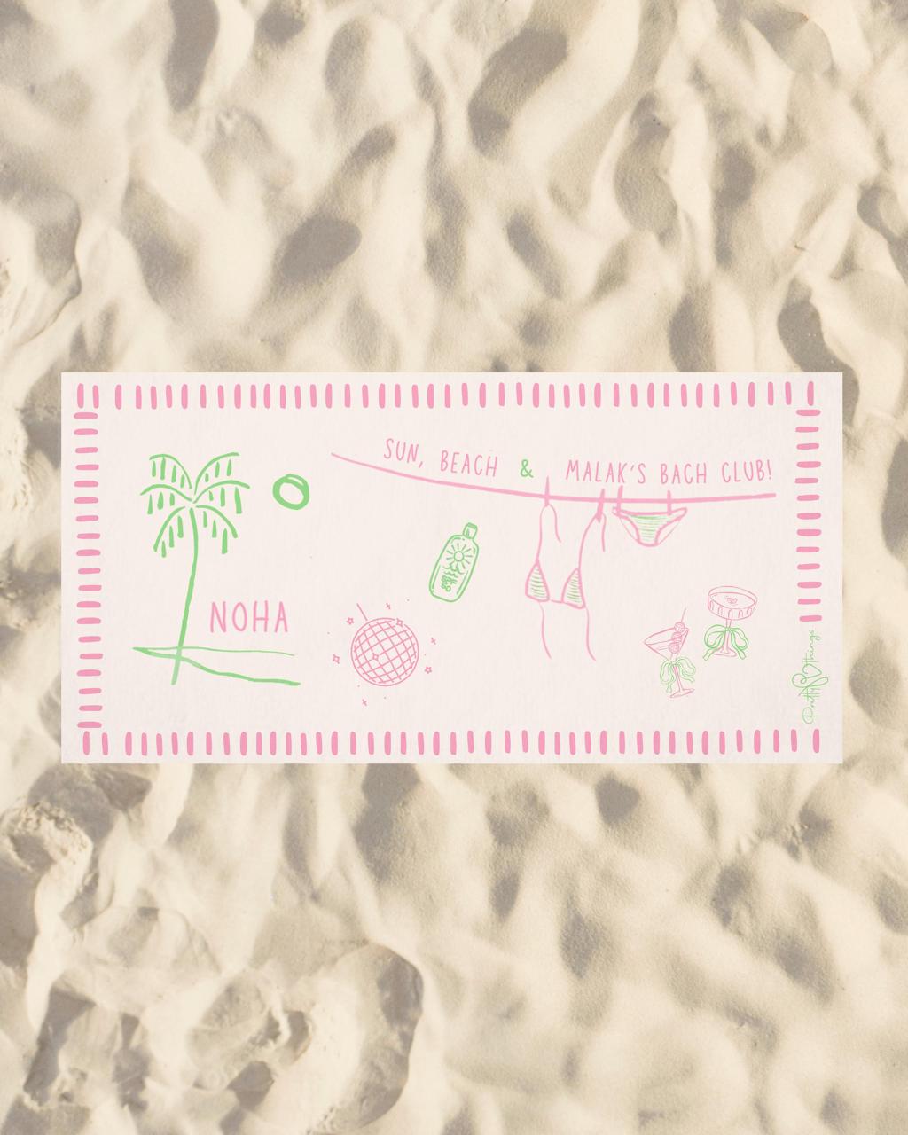 pretty customized bridesmaids beach towel