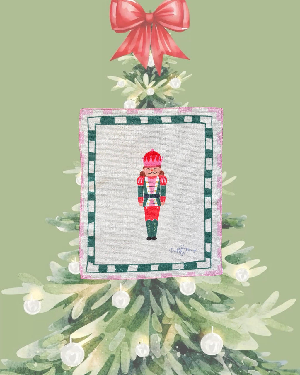 pretty christmas soldiers kitchen towel set